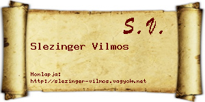 Slezinger Vilmos névjegykártya
